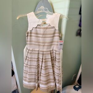 Bonnie Jean Tan and White Striped Dress